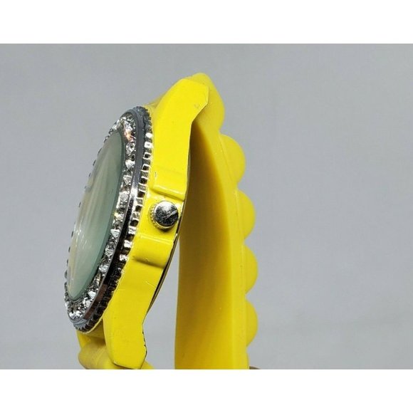 Geneva Faux Diamond Silicone Band Yellow Stainless Steel  display picture 2